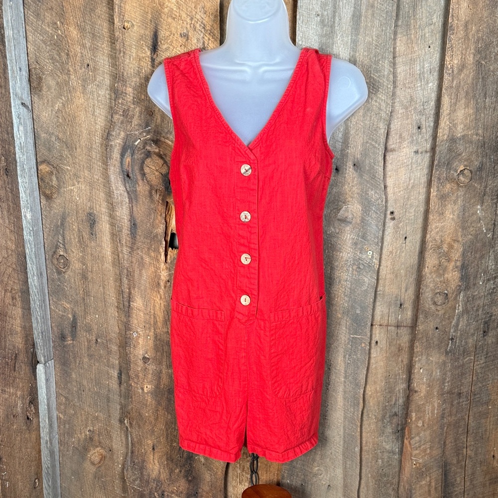 RD Style Scarlet Sleeveless Cotton Romper